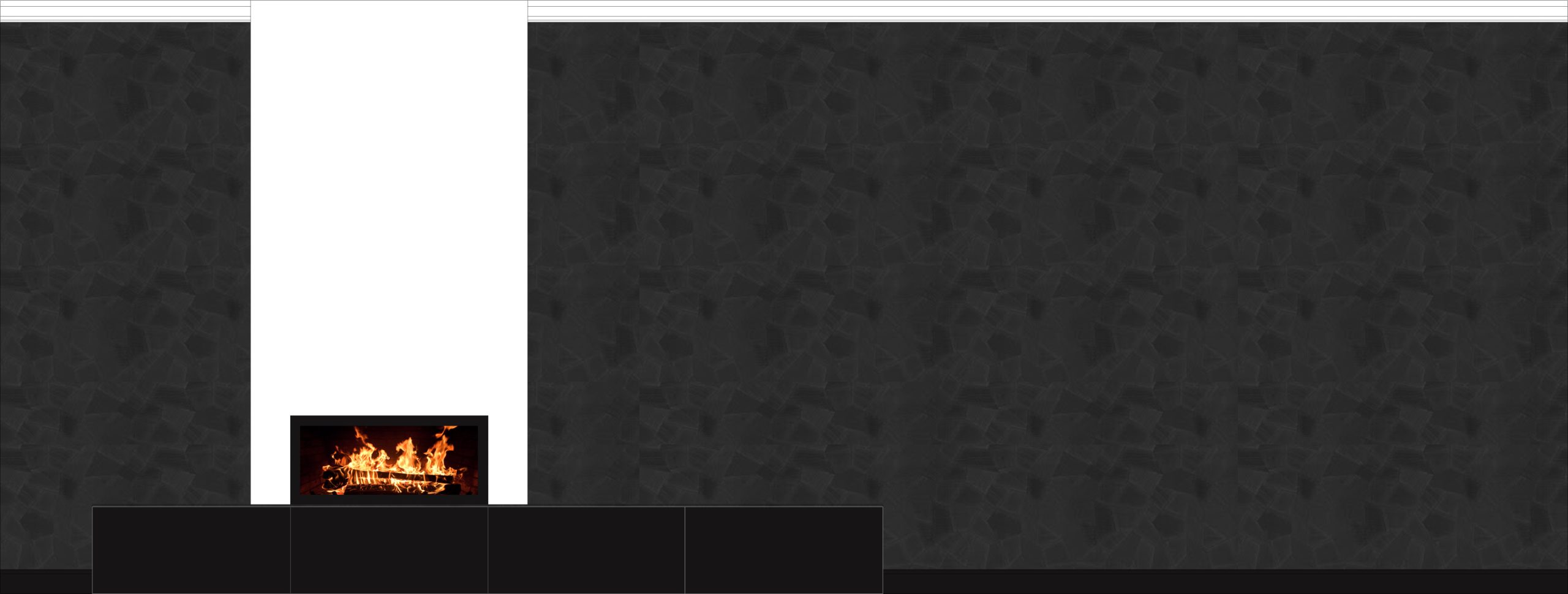 élévation colorée pour présenter l'integration d'une cheminée avec foyer fermé, banc sur mesure avec tiroirs et papier peint Facet de chez Arte